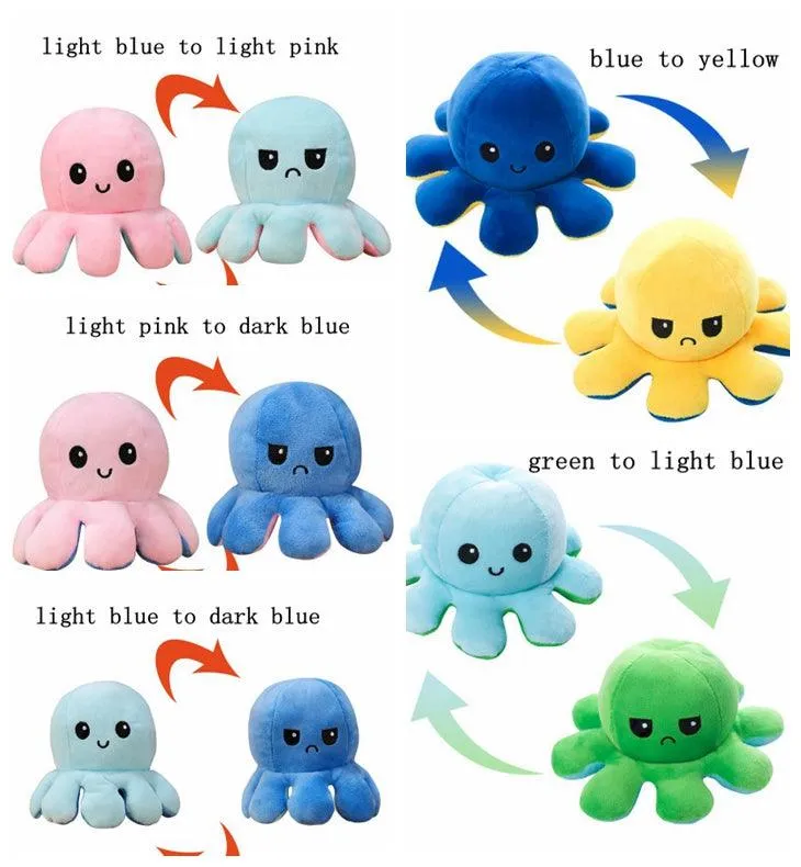 Reversible Flip Octopus Stuffed Plush Doll Gift