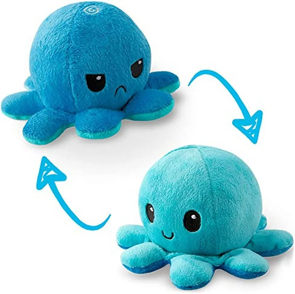 Reversible Octopus Plush, Adorable, Soft Cotton Soft, Double Sided Gift for Kids, Emotional Flap