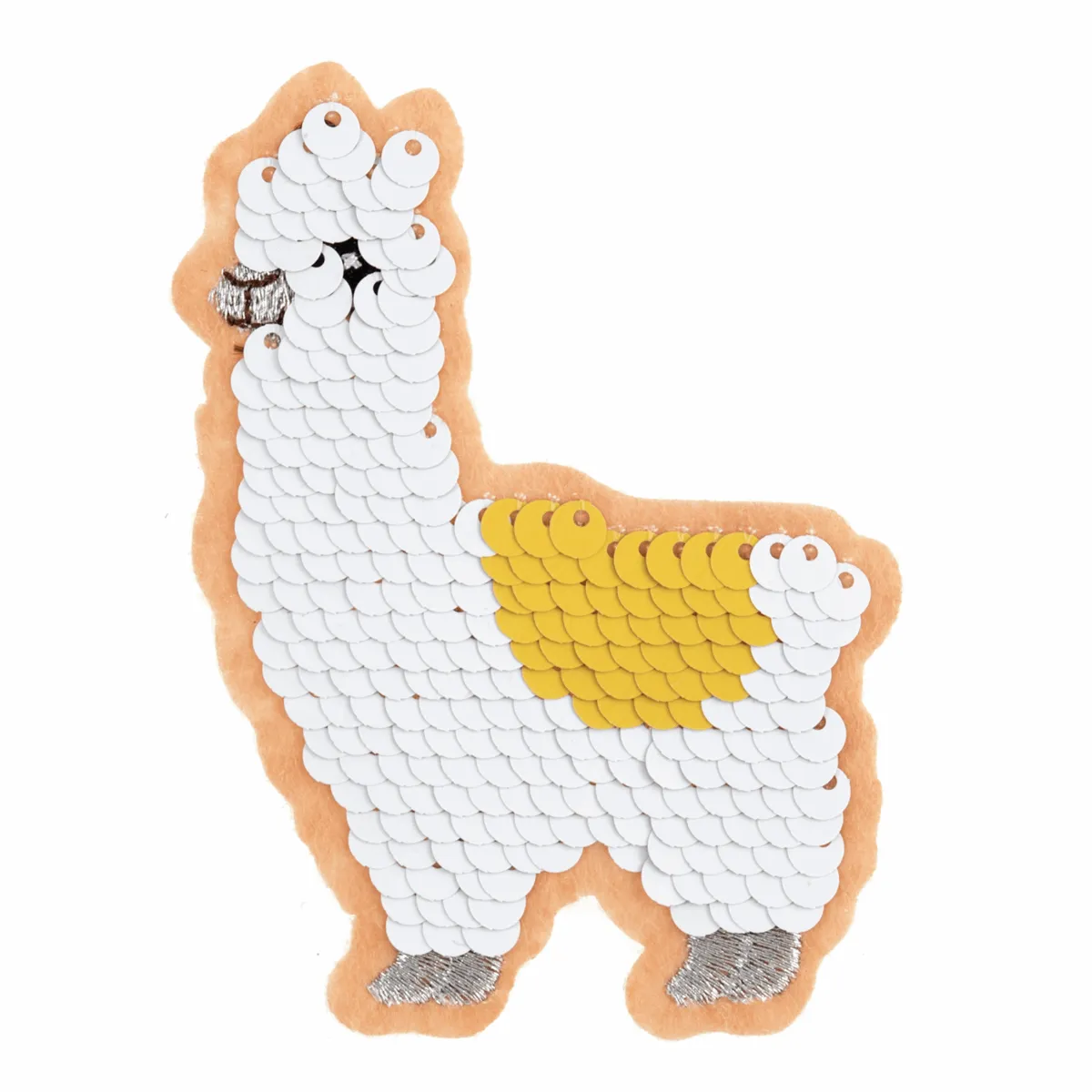 Sequin Llama- Iron -On & Sew-On Patch (Flip Sequin Motif)