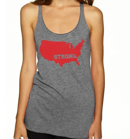 U.S.A. STRONG Women's Tank - Grey / Red